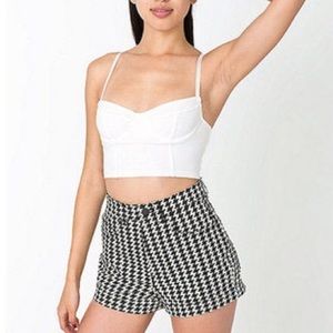 High Rise Houndstooth Shorts | American Apparel